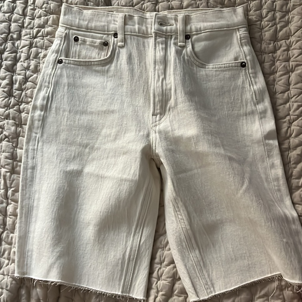 Rag & Bone Off-White Denim Vintage Bermuda Cutoff Shorts